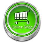 modern green online shop button - 3D illustration